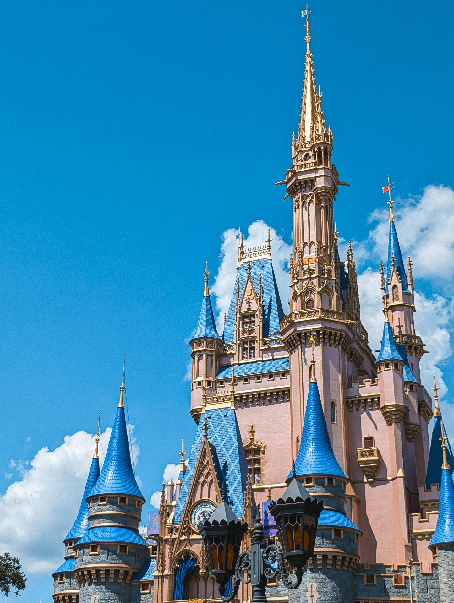 Disney castle against blue sky